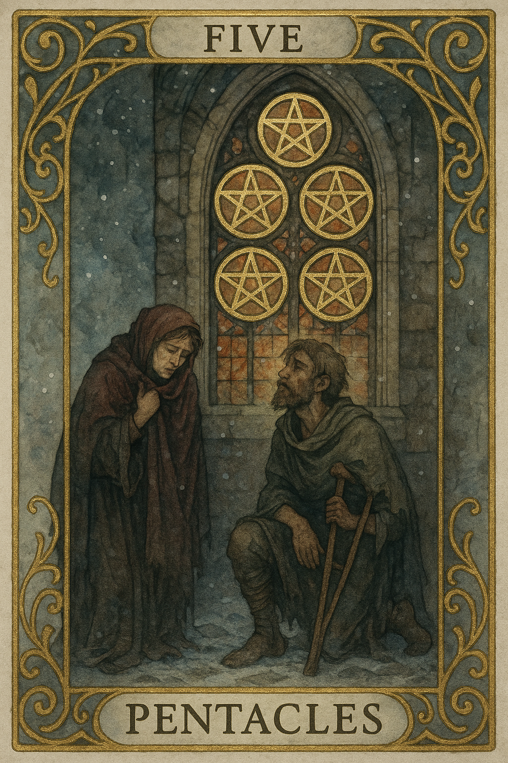 Five of Pentacles Tarot Card